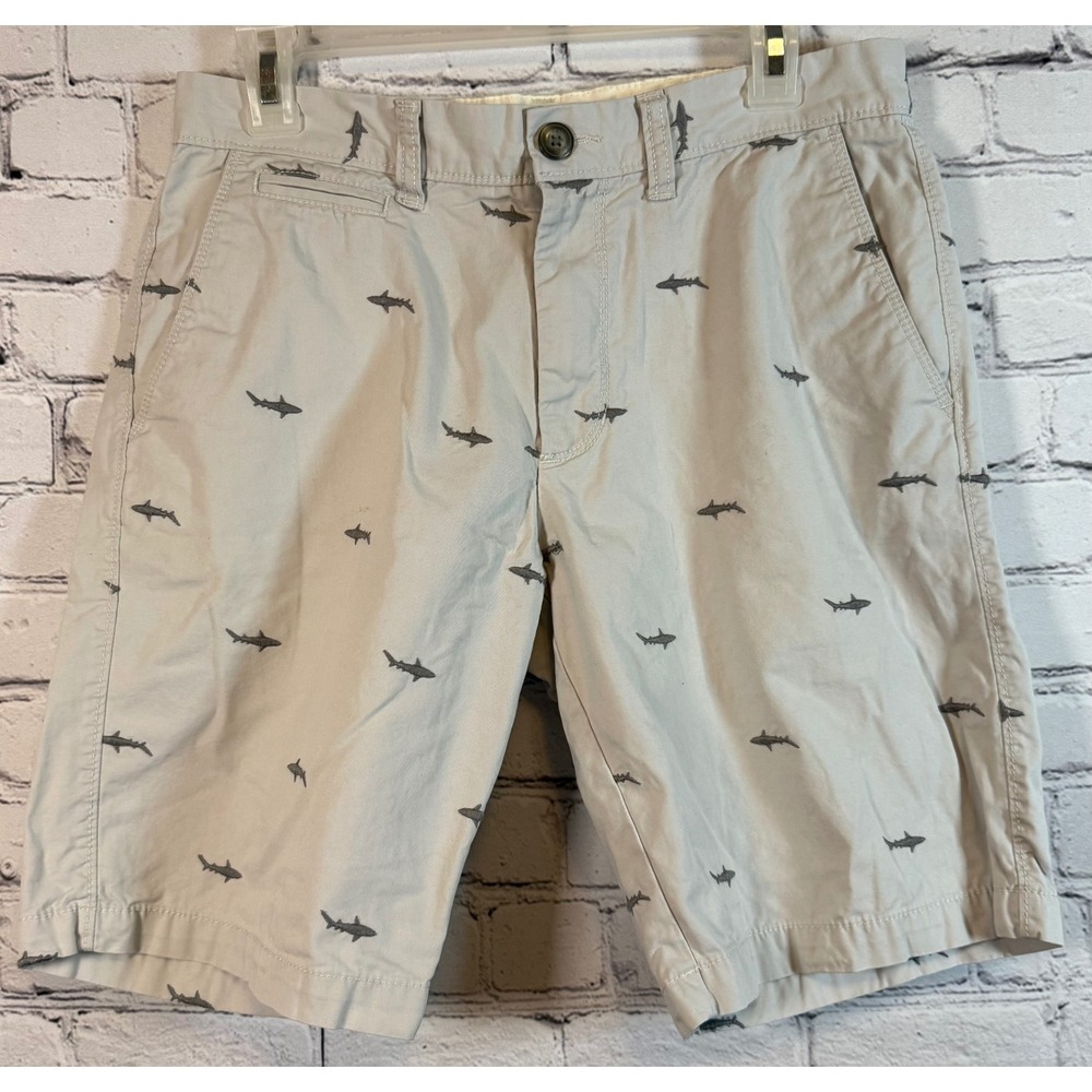 Old Navy Slim Fit Shorts Shark Print Casual Khaki Shorts size‎ 30
